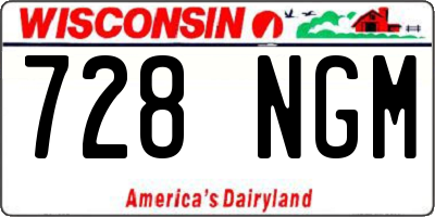 WI license plate 728NGM