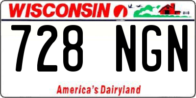 WI license plate 728NGN