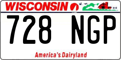WI license plate 728NGP