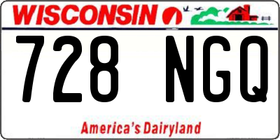 WI license plate 728NGQ