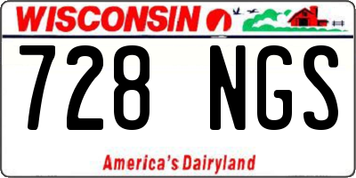 WI license plate 728NGS