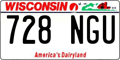 WI license plate 728NGU