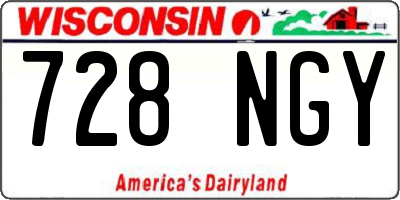 WI license plate 728NGY