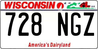 WI license plate 728NGZ