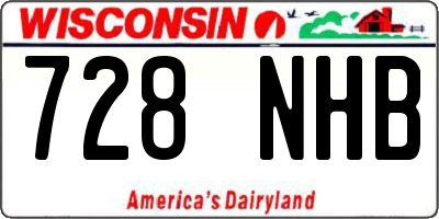 WI license plate 728NHB
