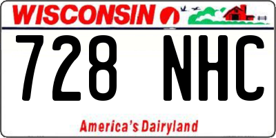 WI license plate 728NHC