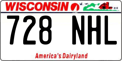 WI license plate 728NHL