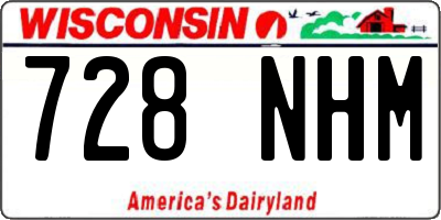 WI license plate 728NHM