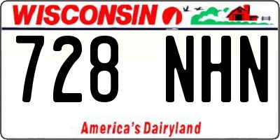 WI license plate 728NHN