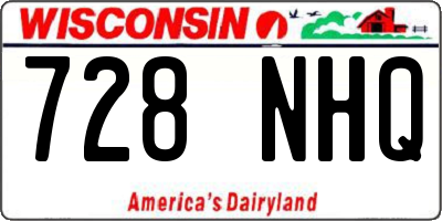 WI license plate 728NHQ