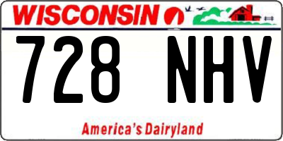 WI license plate 728NHV