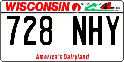 WI license plate 728NHY
