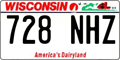 WI license plate 728NHZ