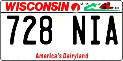 WI license plate 728NIA