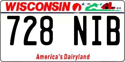 WI license plate 728NIB