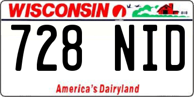 WI license plate 728NID