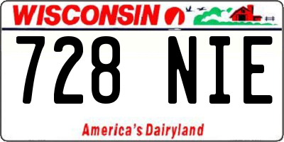 WI license plate 728NIE