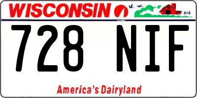 WI license plate 728NIF