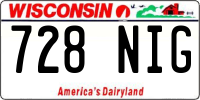WI license plate 728NIG