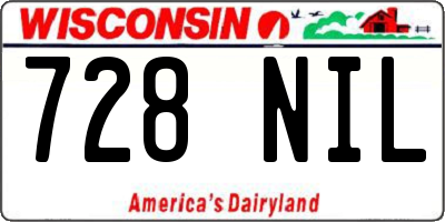 WI license plate 728NIL