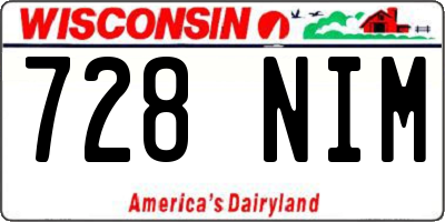 WI license plate 728NIM
