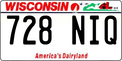WI license plate 728NIQ
