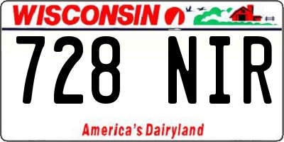 WI license plate 728NIR