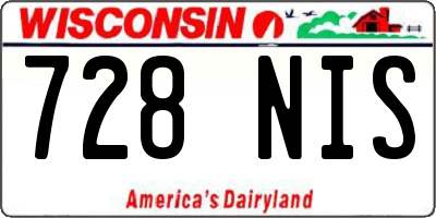 WI license plate 728NIS