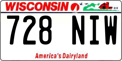 WI license plate 728NIW