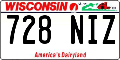 WI license plate 728NIZ