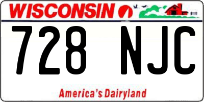 WI license plate 728NJC