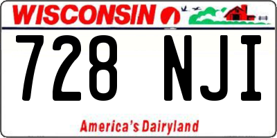 WI license plate 728NJI