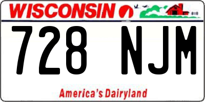 WI license plate 728NJM