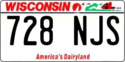 WI license plate 728NJS