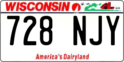 WI license plate 728NJY