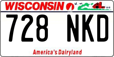 WI license plate 728NKD