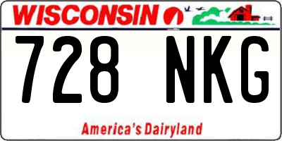 WI license plate 728NKG