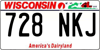 WI license plate 728NKJ