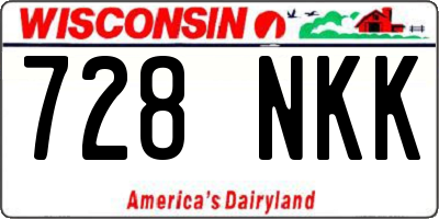 WI license plate 728NKK
