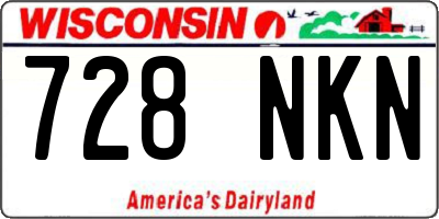 WI license plate 728NKN