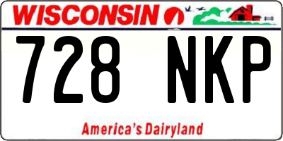 WI license plate 728NKP