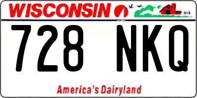 WI license plate 728NKQ