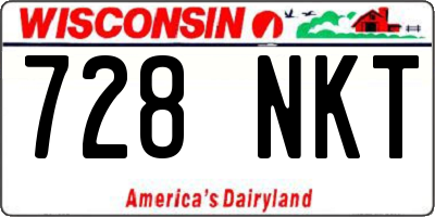 WI license plate 728NKT