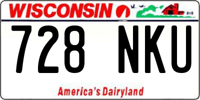 WI license plate 728NKU