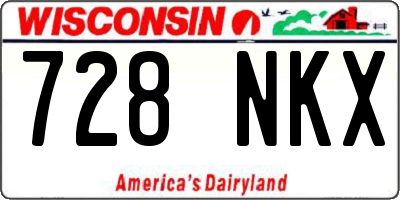WI license plate 728NKX