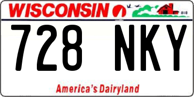 WI license plate 728NKY