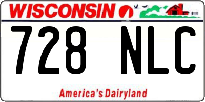 WI license plate 728NLC