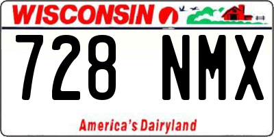 WI license plate 728NMX