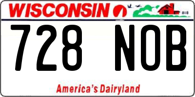 WI license plate 728NOB