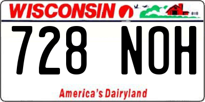 WI license plate 728NOH